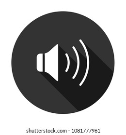 media sound vector icon with shadow Round icon with shadow