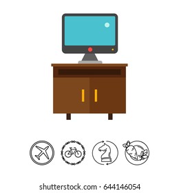 Media stand with TV