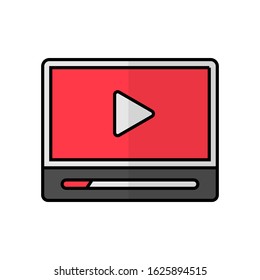 Media stream play button icon isolated vector illustration multimedia movie and audio symbol for mobile app or web UI 
