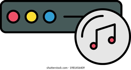 Media Streaming Server Concept, Music Video Storage Machine Vector Icon Design, Data Center And Web Hosting Symbol, Tube Storage Engine Stock Illustration