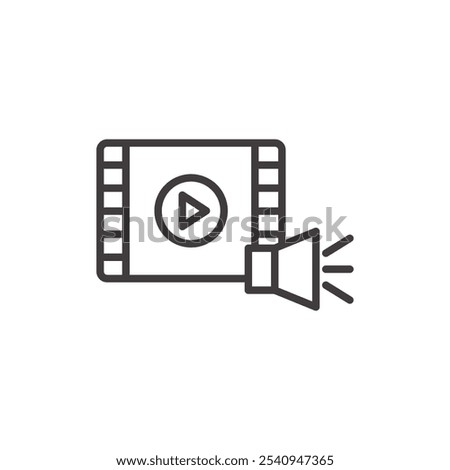Media stroke icon in black