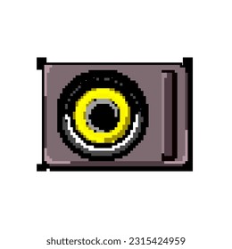 media studio sound monitor game pixel art retro vector. bit audio music, recording professional media studio sound monitor. old vintage illustration