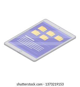 Media tablet icon. Isometric of media tablet vector icon for web design isolated on white background