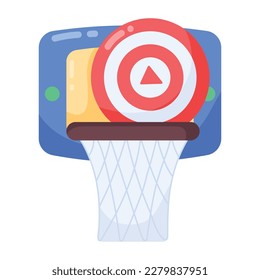 Media target concept sticker in flat style 