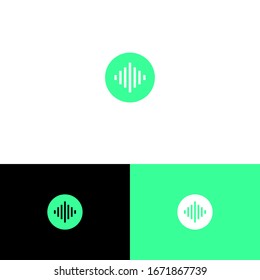 Media tech logo design concept. Sound logomark illustration. Can representing wave, music, fintech, data, play, game.