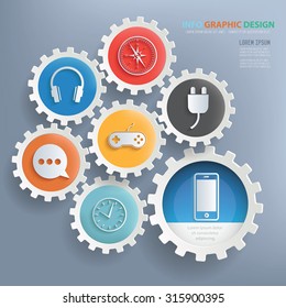 Media and technology design infographic design,clean vector