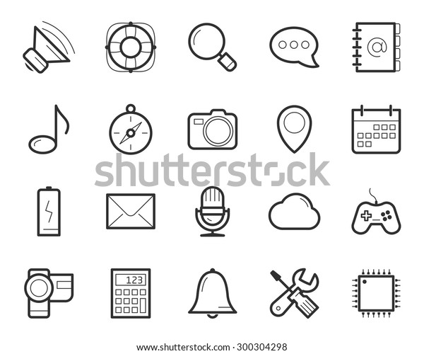 Media and technology icons\
set