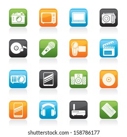 Media and technology icons - vector icon set