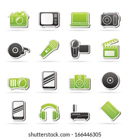Media and technology icons - vector icon set
