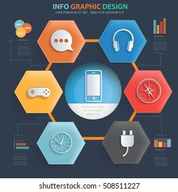 
Media and technology info graphic design,vector