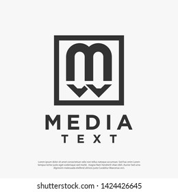 media text logo vector minimalist