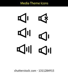 media theme icon with line style