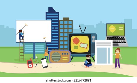 Media tools in the city, city and people