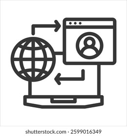 Media Transformation Outline Icon Vector Illustration