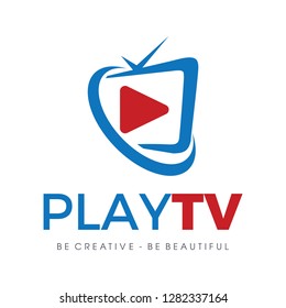 Media, TV.  And Play Logo Vector.
