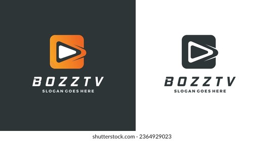 Media, TV. And Play Logo Vector.