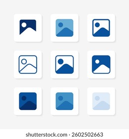 Media UI isolated icons set