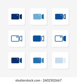 Media UI isolated icons set
