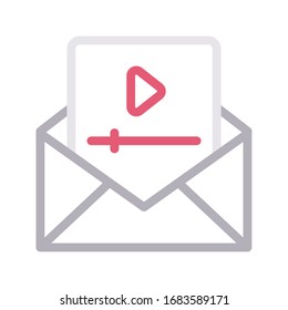 icono de línea de color de vector de medios 