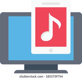 media vector  flat colour  icon
