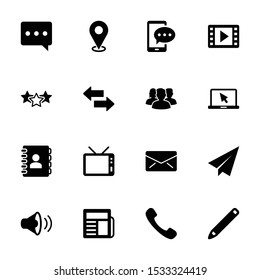 Media Vector Graphics Icons Black Color Stock Vector (Royalty Free ...