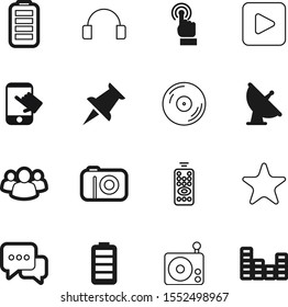 media vector icon set such as: bubble, hold, dialog, social, camera, mouse, mark, pad, chat, smart, plastic, headphone, speak, good, fm, pictogram, decoration, favorite, work, member, collection