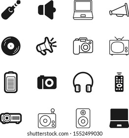 media vector icon set such as: shopping, alarm, eps, controller, movie, control, office, old, connection, accumulator, noise, floodlight, jack, cds, energy, box, dvd, wire, headset, flash, fuel