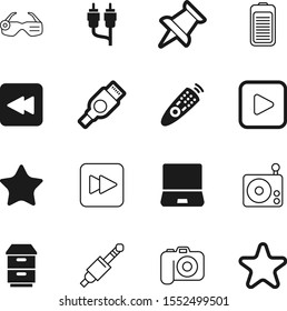 media vector icon set such as: curve, wireless, tech, information, shoot, round, antenna, thumb, photo, entertainment, television, photography, glasses, laptop, circle, photographic, rounded