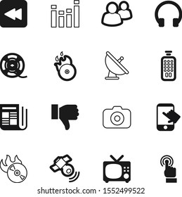 Media Vector Icon Set Such As: Film, People, Release, Shoot, Unlike, No, Movie, Pictogram, Aerial, Headline, Back, Surveillance, Teamwork, Paper, Voting, Remote, Simple, Creative, Person, Push