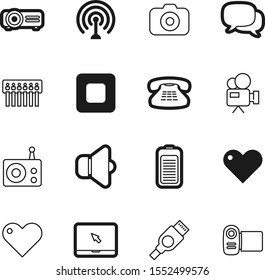 media vector icon set such as: style, chat, speaker, touch, fuel, gateway, bubble, forum, balloon, lens, pc, signal, call, entertainment, networking, photographic, antique, website, art, objective