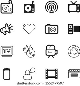media vector icon set such as: acid, cut, flame, map, megaphone, tower, clap, energy, neon, slate, announcement, device, message, satellite, blue, talk, electronics, world, antique, fuel, logo, chat
