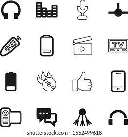 media vector icon set such as: choice, wave, mic, creative, copy, app, classic, comic, navigation, finger, link, website, action, wire, electric, telephone, cut, flame, mark, sing, decoration