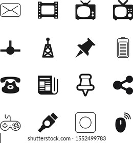 media vector icon set such as: audio, pad, vintage, estate, cable, email, drawing, red, power, story, start, mouse, dial, antique, connections, link, energy, alkaline, border, journalism, reportage