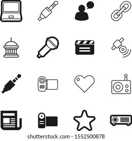 media vector icon set such as: hyperlink, outline, star, two, concert, news, health, floodlight, glossy, musical, director, interface, notebook, office, architecture, chain, page, print, goverment