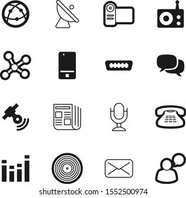 media vector icon set such as: decoration, shape, radar, karaoke, grey, plastic, people, mobile, planet, article, voice, box, cds, hdmi, connector, plug, envelope, mic, balloon, creative, argument
