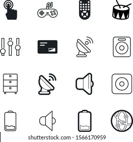 media vector icon set such as: remote, rec, ball, house, map, new, electronic, console, networking, infrared, start, navigation, closeup, filter, pattern, shape, open, joystick, balance, regulator