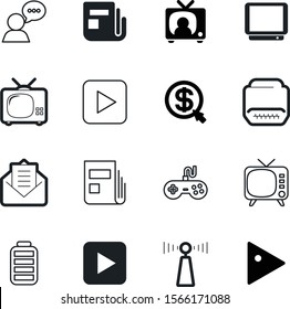 media vector icon set such as: power, electronics, real, transmission, electricity, antique, support, person, connector, contact, interface, fuel, cost, ppc, device, feedback, open, radio, advice