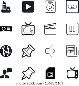 media vector icon set such as: sim, article, telecommunications, broadcasting, contact, power, speech, news, presentation, card, cloud, board, person, balloon, data, voice, estate, globe, call, clip