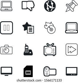 media vector icon set such as: stop, list, airport, capture, location, view, dislike, up, photography, estate, pinned, flame, pause, disc, wireless, key, finger, camcorder, map, antenna, coverage