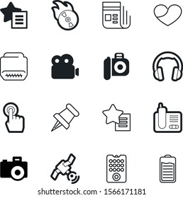 media vector icon set such as: flame, click, dish, fire, fill, controller, connector, airport, cinema, ip, page, house, document, battery, pictogram, science, pointer, flash, filmstrip, tracking