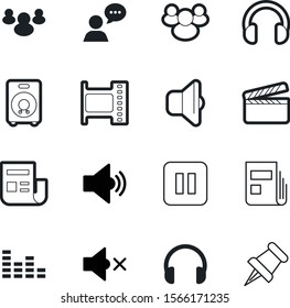media vector icon set such as: off, electronic, scene, reminder, amplifier, record, house, old, clipboard, frame, bulletin, clip, pulse, clap, dialog, vintage, 35, acting, man, photography