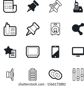 media vector icon set such as: channel, closeup, energy, favorite, strength, lcd, studio, print, loud, broadcast, set, wishlist, control, application, app, document, settings, share, newspaper