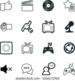 media vector icon set such as: clapboard, recording, space, up, mark, slate, mic, long, panel, concert, global, wireless, classic, surveillance, network, cobalt, success, thumbs, track, pop, acting