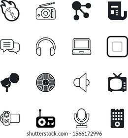 media vector icon set such as: finance, electrical, house, document, emblem, electronic, headset, send, child, talk, camcorder, stop, podcast, network, disk, correspondence, show, toy, rock, disco