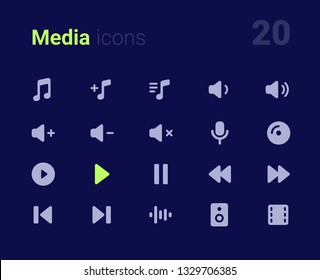 Media vector icons Set svg