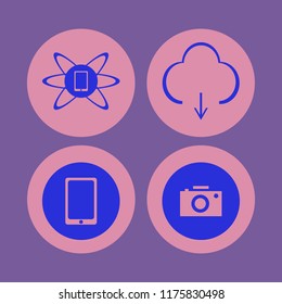 media vector icons set. with camera, mobile phone, download and phone technology in set
