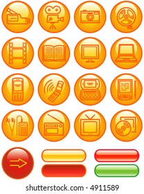 Media - Vector Icons Set  You'll find more icons in my portfolio