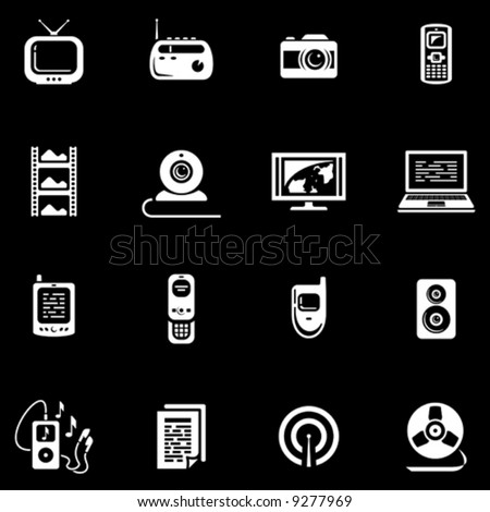 Media - Vector Icons Set  You'll find more icons in my portfolio