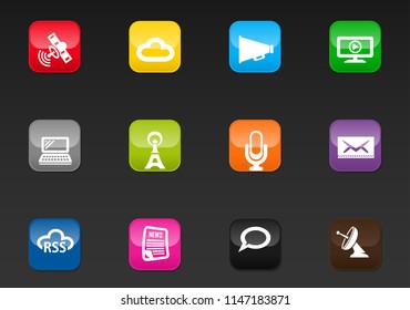 Media vector icons for user interface design