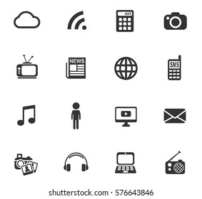 media vector icons for user interface design